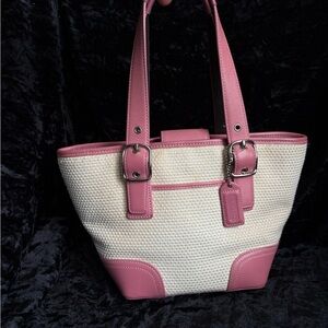 Vintage 2004 Coach Raffia Woven handbag